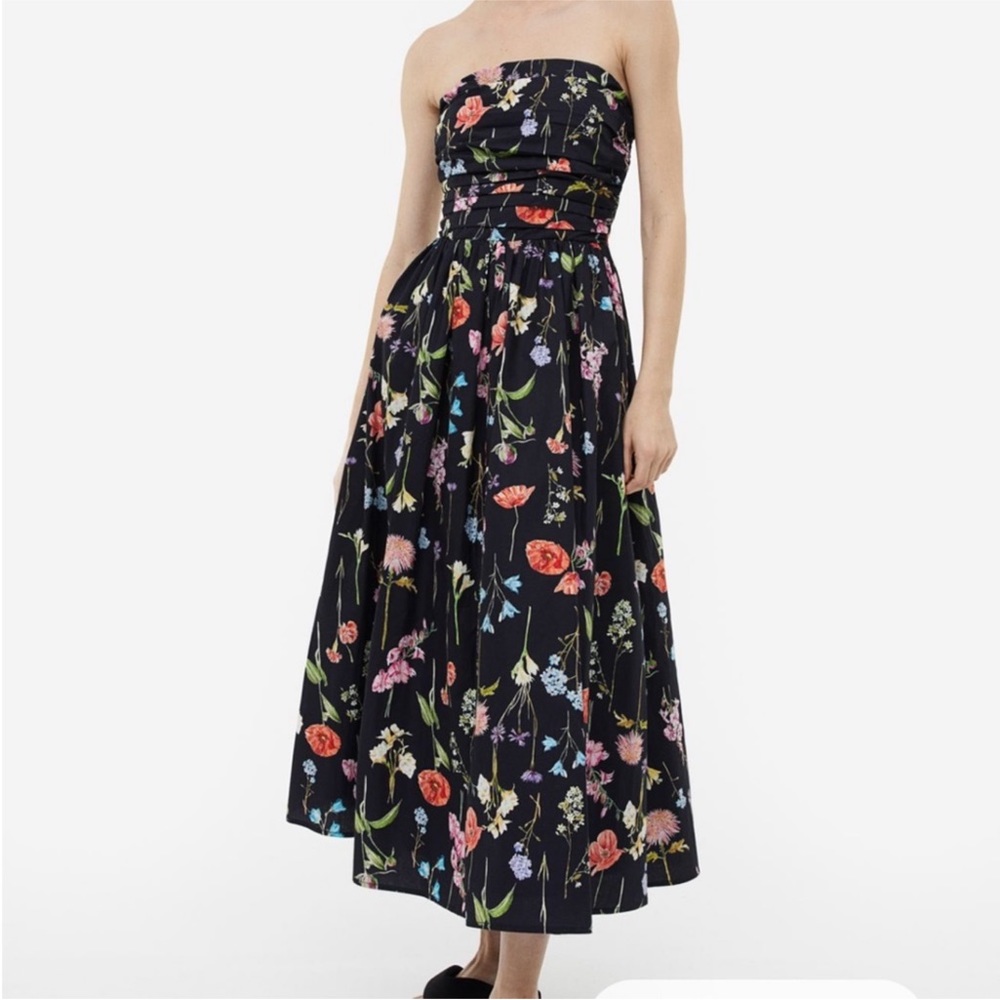 Strapless midi dress